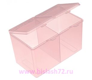 Бокс для салфеток 2 отделения, прозрачно-розовый