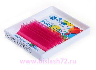 Ресницы цветные Extreme Look микс 6лин розовые L0.10