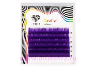 Ресницы Lovely микс 6 линий фиолетовые С0.10 6-8мм