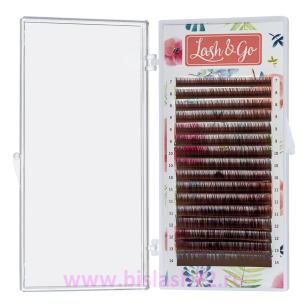 Коричневые ресницы Lash&Go "Латте" микс, 16 линий (D0.10 7-14мм)