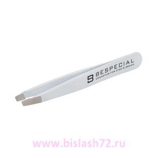 Пинцет для бровей BeSpecial Mini (белый, Soft Touch)