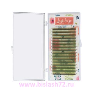 Ресницы Lash&Go зеленые, микс 16 линий