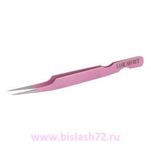 Пинцет Lash Secret прямой, розовая орхидея