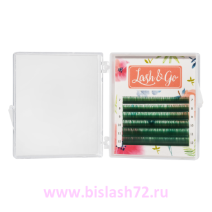 Ресницы Lash&Go зеленые, микс 6 линий