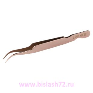 Пинцет Lash Secret изогнутый, розовое шампанское