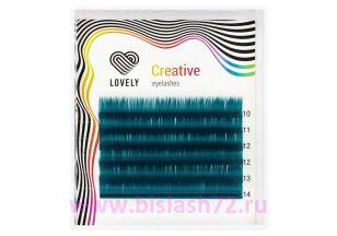 Ресницы Lovely изумрудные микс 6 линий (С0.10 7-11мм)