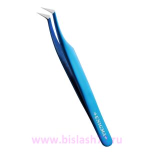 Пинцет Enigma с ручной заточкой L blue metallic