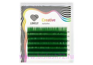 Ресницы Lovely микс 6 линий зеленые C0.07 7-11мм