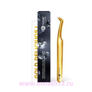 Пинцет Extreme Look "Gold Dilicious" L