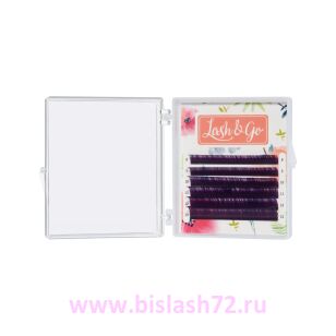 Ресницы Lash&Go фиолетовые, микс 6 линий