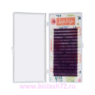 Ресницы Lash&Go фиолетовые, микс 16 линий