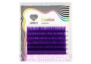 Ресницы Lovely фиолетовые микс 6 линий