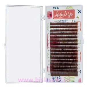 Коричневые ресницы Lash&Go "Латте" микс, 16 линий (M0.10 7-14мм)