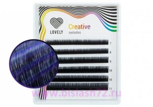 Ресницы Lovely двухтоновые темно-фиолетовые микс 6 линий
