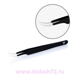 Пинцет для ресниц Lovely Black Line изогнутый